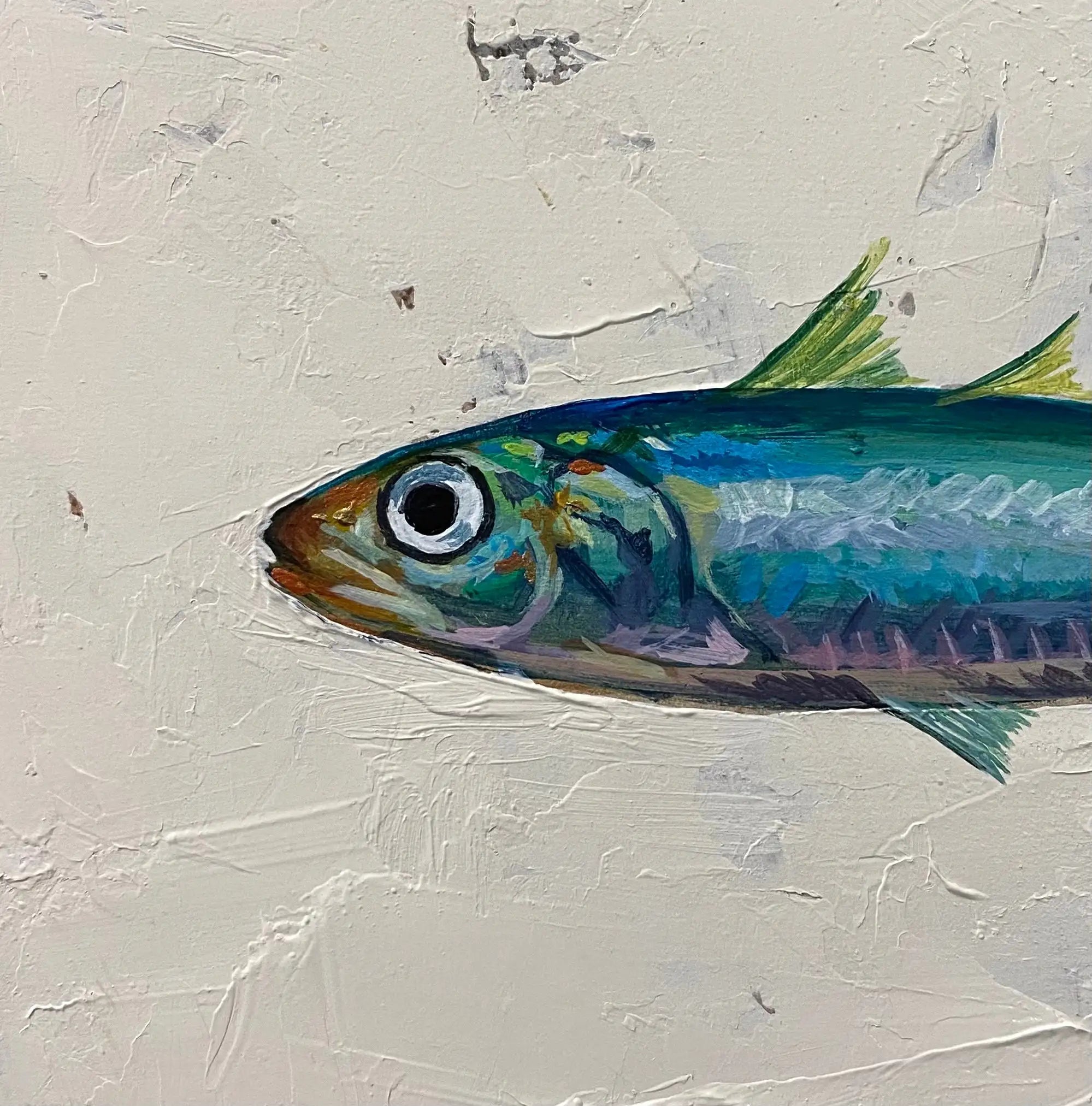 SARDINES Art Print Small Fish Still Life Posters Blue Sardine Oil Painting Canvas Prints French Restaurant Kitchen Wall Decor