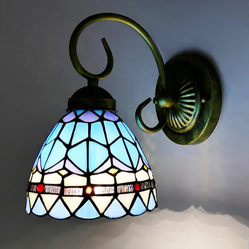 Tiffany LED Wall Lamp Stained Glass Iampshade Art Up or Down lights Bedroom Study Corridor Fireplace Decoration Mirror light
