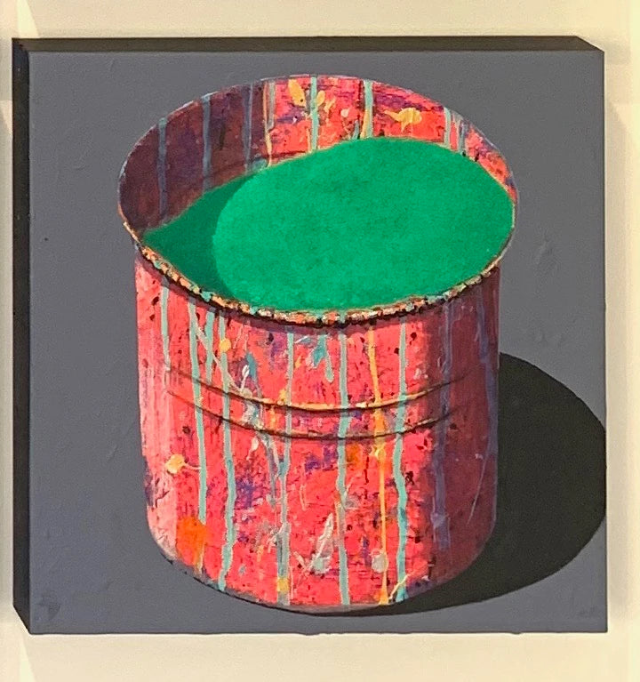 Hand-painted Oil Painting Paintings of Stephane Braud, Acrylic Painting, Paint Bucket with Paint Framed, Ready to Hang