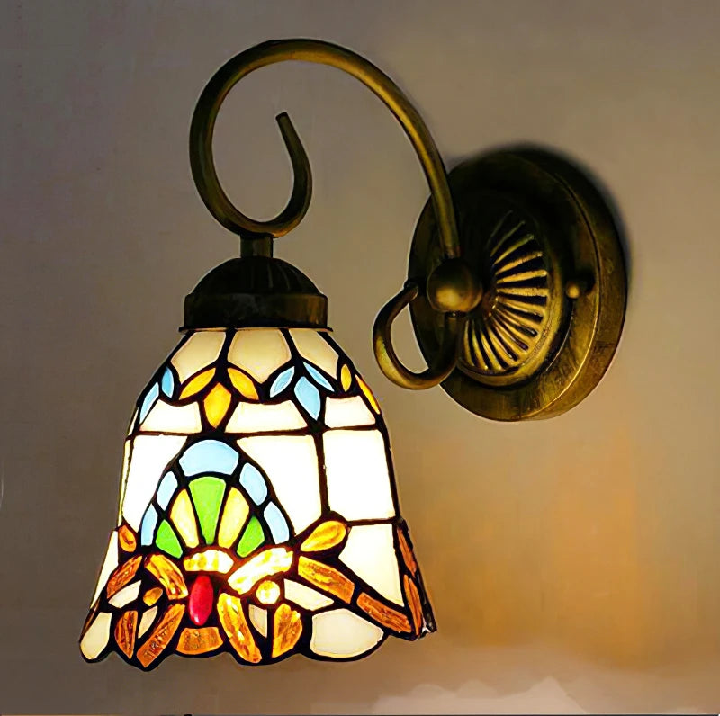 Tiffany LED Wall Lamp Stained Glass Iampshade Art Up or Down lights Bedroom Study Corridor Fireplace Decoration Mirror light