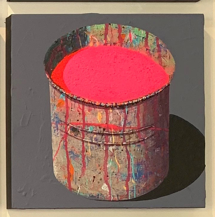 Hand-painted Oil Painting Paintings of Stephane Braud, Acrylic Painting, Paint Bucket with Paint Framed, Ready to Hang