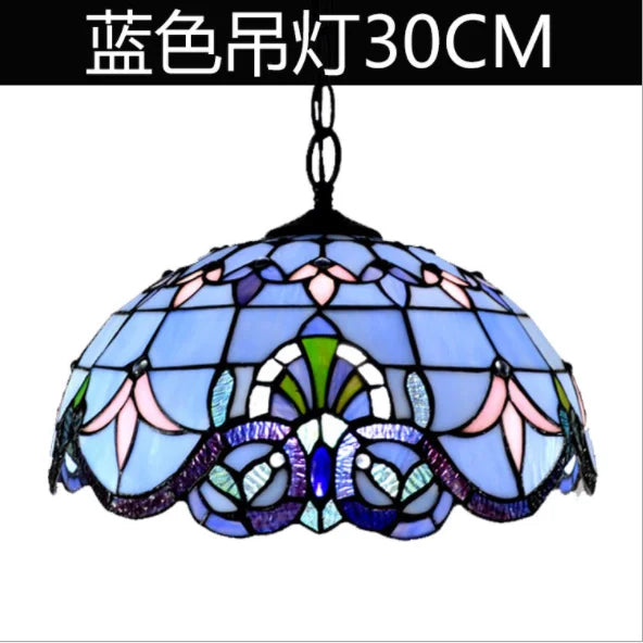 Nordic Tiffany chandelier Kitchen Dining room hallway handmade glass chandelier e27 indoor home decor peacock country lamp