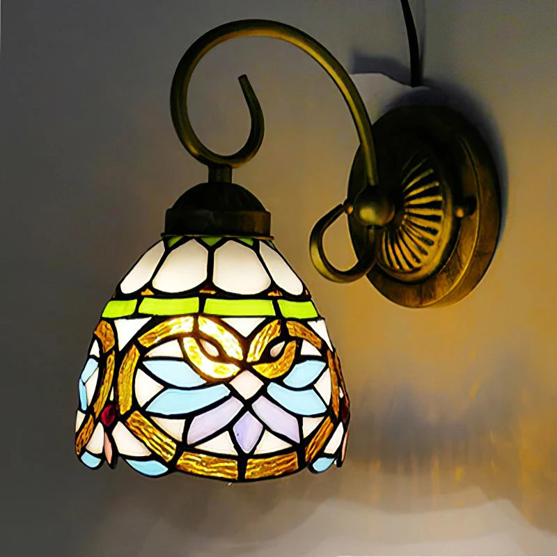 Tiffany LED Wall Lamp Stained Glass Iampshade Art Up or Down lights Bedroom Study Corridor Fireplace Decoration Mirror light