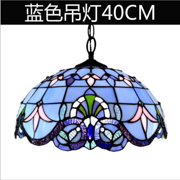 Nordic Tiffany chandelier Kitchen Dining room hallway handmade glass chandelier e27 indoor home decor peacock country lamp