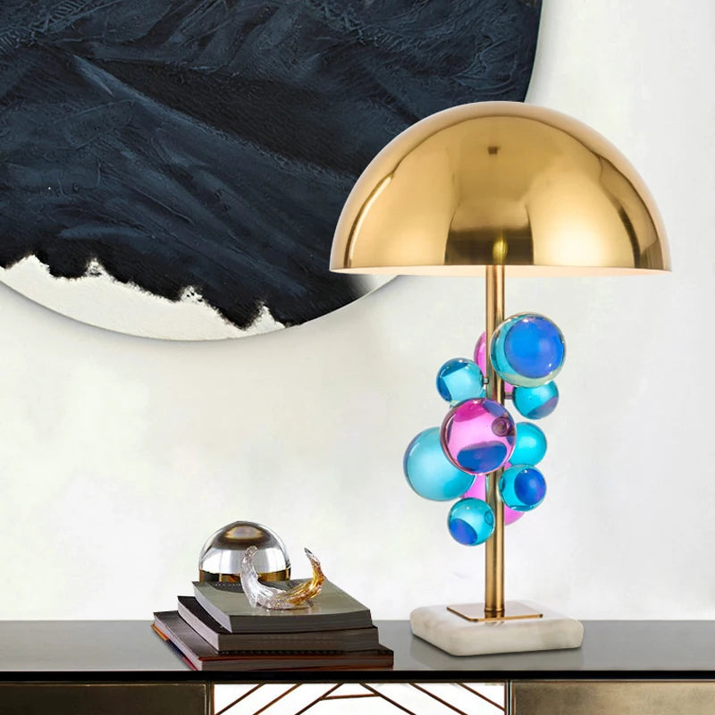 Globo Table Lamp Creative italian designer mushroom lamp romanti Colorful Glass Ball Lamp for Living Room Bedroom Reading Lamp