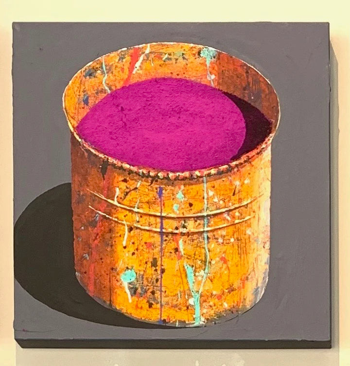 Hand-painted Oil Painting Paintings of Stephane Braud, Acrylic Painting, Paint Bucket with Paint Framed, Ready to Hang