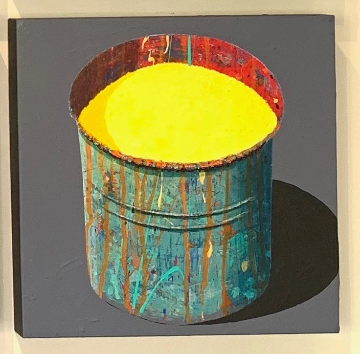 Hand-painted Oil Painting Paintings of Stephane Braud, Acrylic Painting, Paint Bucket with Paint Framed, Ready to Hang