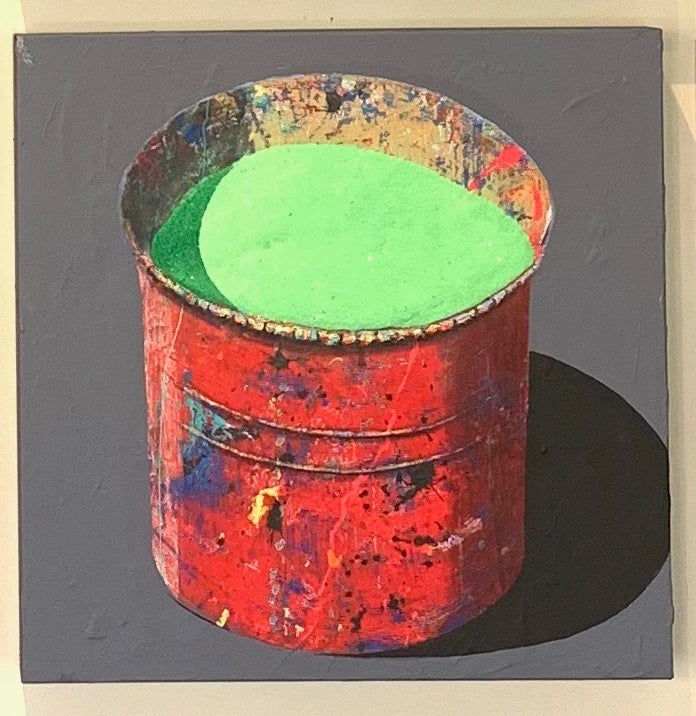 Hand-painted Oil Painting Paintings of Stephane Braud, Acrylic Painting, Paint Bucket with Paint Framed, Ready to Hang