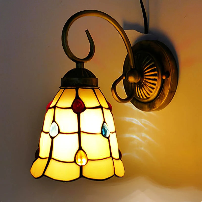 Tiffany LED Wall Lamp Stained Glass Iampshade Art Up or Down lights Bedroom Study Corridor Fireplace Decoration Mirror light