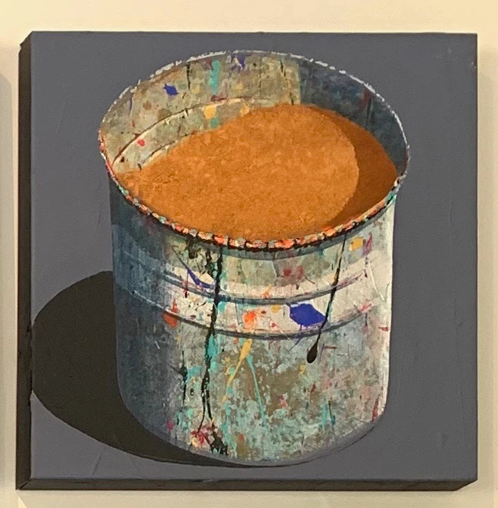 Hand-painted Oil Painting Paintings of Stephane Braud, Acrylic Painting, Paint Bucket with Paint Framed, Ready to Hang