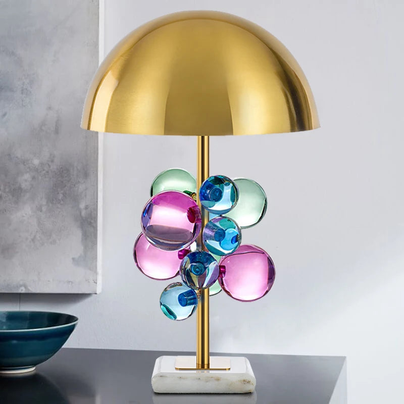 Globo Table Lamp Creative italian designer mushroom lamp romanti Colorful Glass Ball Lamp for Living Room Bedroom Reading Lamp