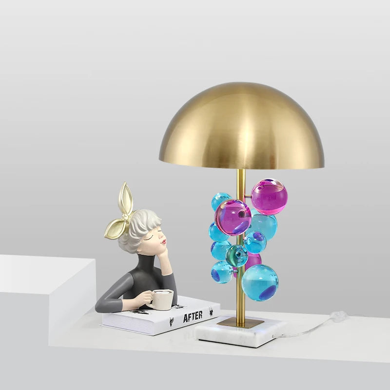 Globo Table Lamp Creative italian designer mushroom lamp romanti Colorful Glass Ball Lamp for Living Room Bedroom Reading Lamp