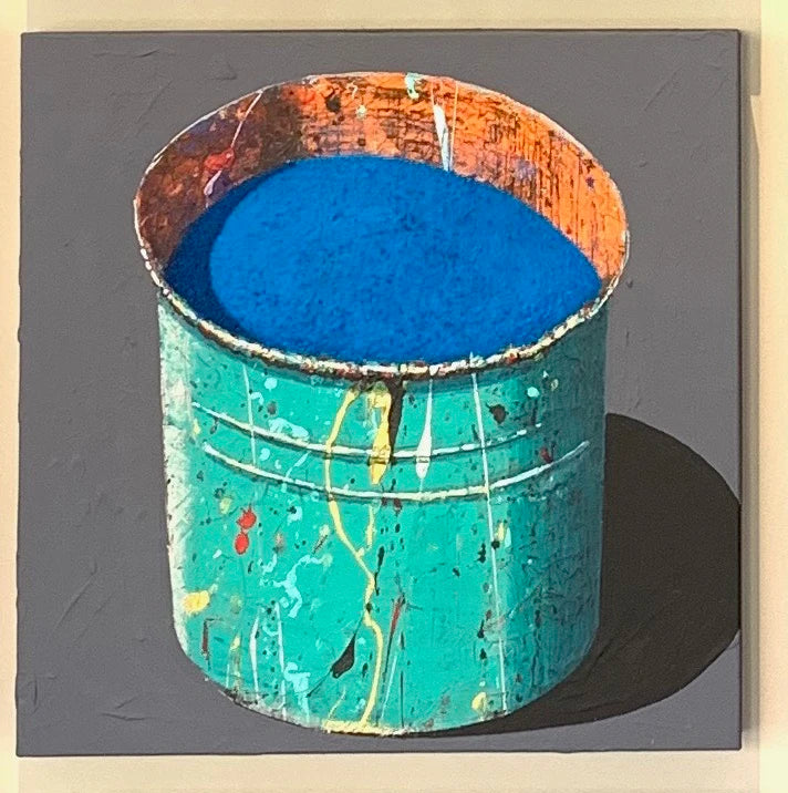 Hand-painted Oil Painting Paintings of Stephane Braud, Acrylic Painting, Paint Bucket with Paint Framed, Ready to Hang