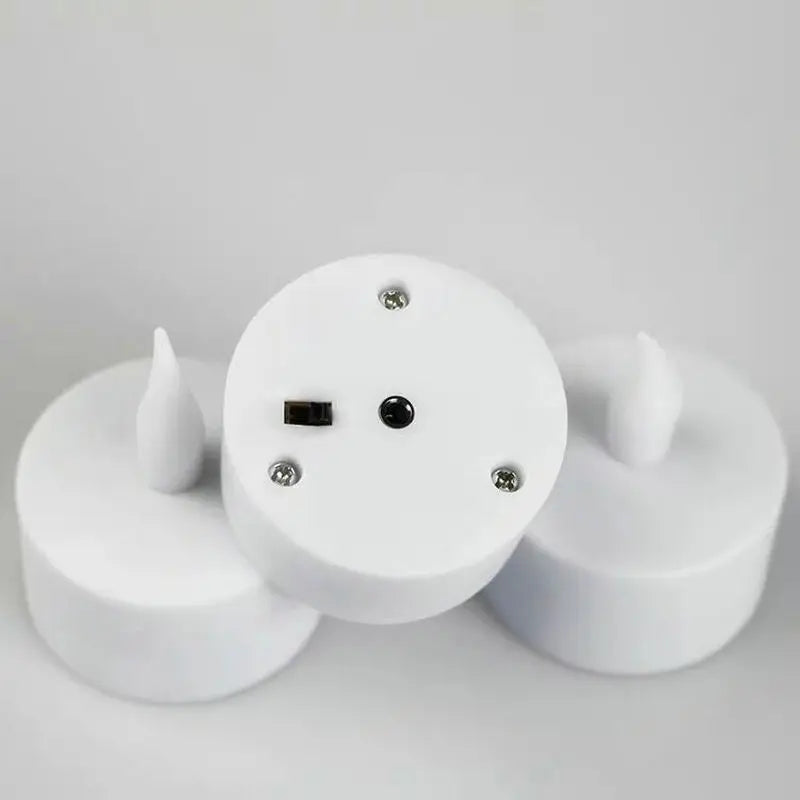 Set of 12 Creative LED Candle Lamp Rechargeable Flickering Candle Night Light Simulation Flame TeaLight Home Wedding Decor-AMBER