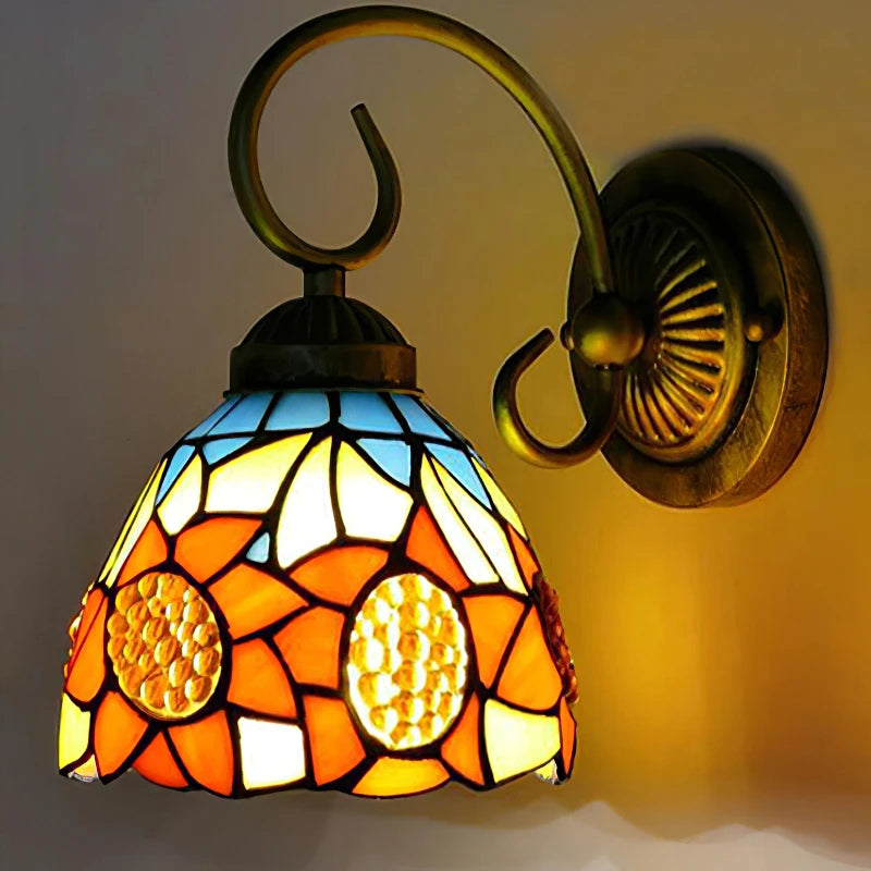 Tiffany LED Wall Lamp Stained Glass Iampshade Art Up or Down lights Bedroom Study Corridor Fireplace Decoration Mirror light