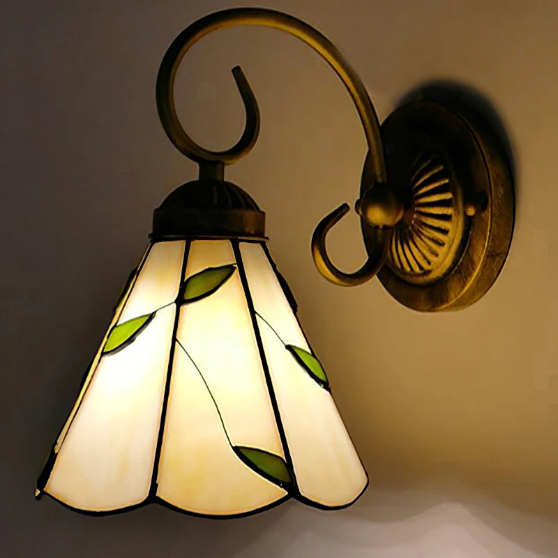 Tiffany LED Wall Lamp Stained Glass Iampshade Art Up or Down lights Bedroom Study Corridor Fireplace Decoration Mirror light