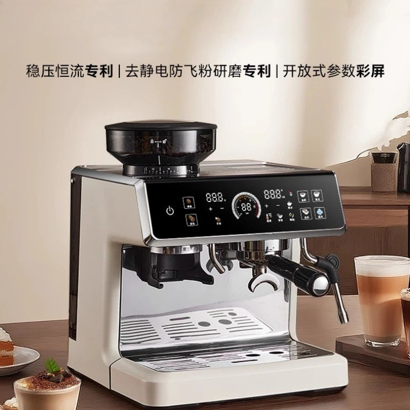 Professional Digital Electric Italian Espresso Coffee Maker with Grinder Brew System for Household Use Coffee Machine