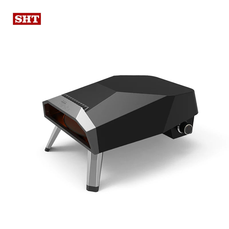 Fast Cooking Achieve 500 Degrees Small Folding Portable 12-Inch Gas Pizza Oven With Rotary Stone