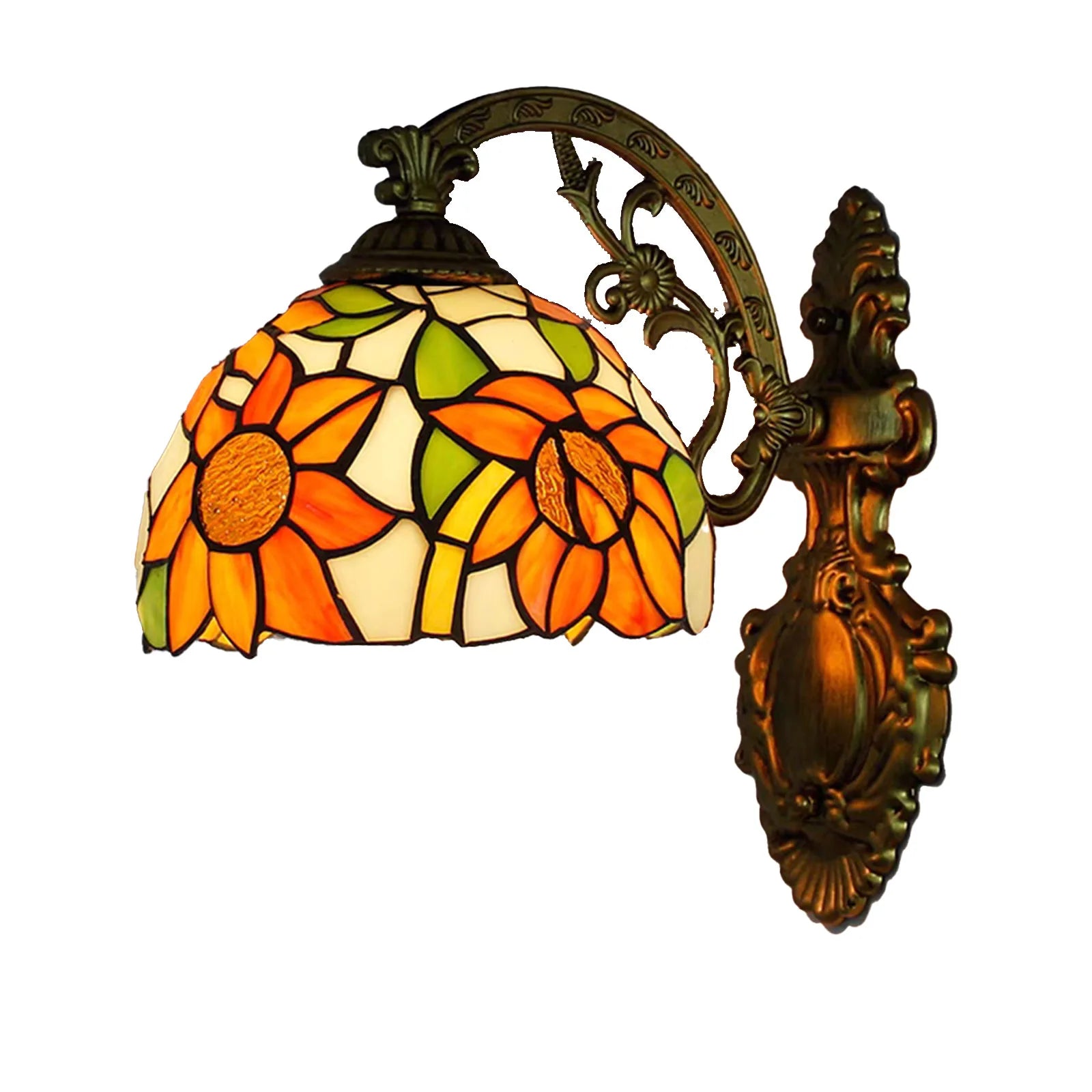 European Tiffany Colorful Glass Wall Lamp Bedroom Bedside Lamp Retro Creative Dining Room Balcony Aisle Staircase Light
