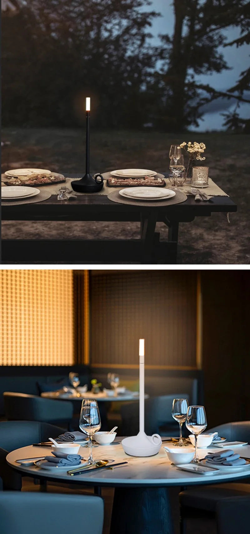 Candlelight Table Lamp LED Candle Charging Restaurant Bar Lamp Desktop Decoration Atmosphere Touch Night Light Led Desk Lamps