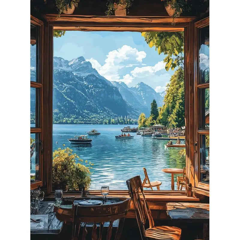 CHENISTORY Painting By Number Seaside  Landscape For Adults Picture By Numbers House Paint On Canvas DIY Frame Home Decoration