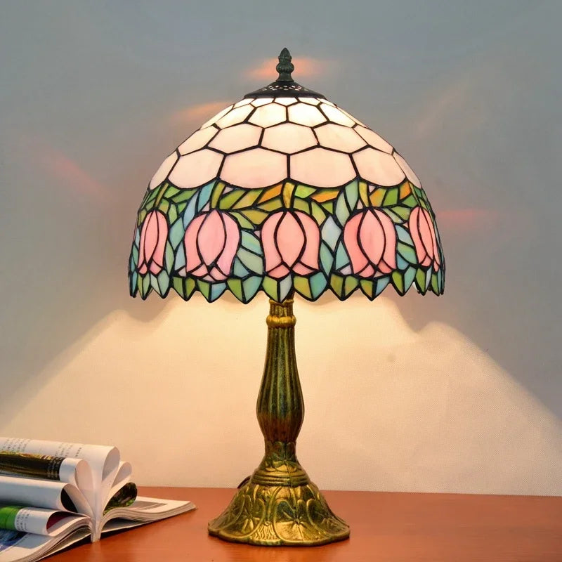 2025 Turkish Table Lamp Tiffany Stained Glass With Dragonflys Vintage Desk Lamp Bedroom Mediterranean Restaurant Home Deco Light