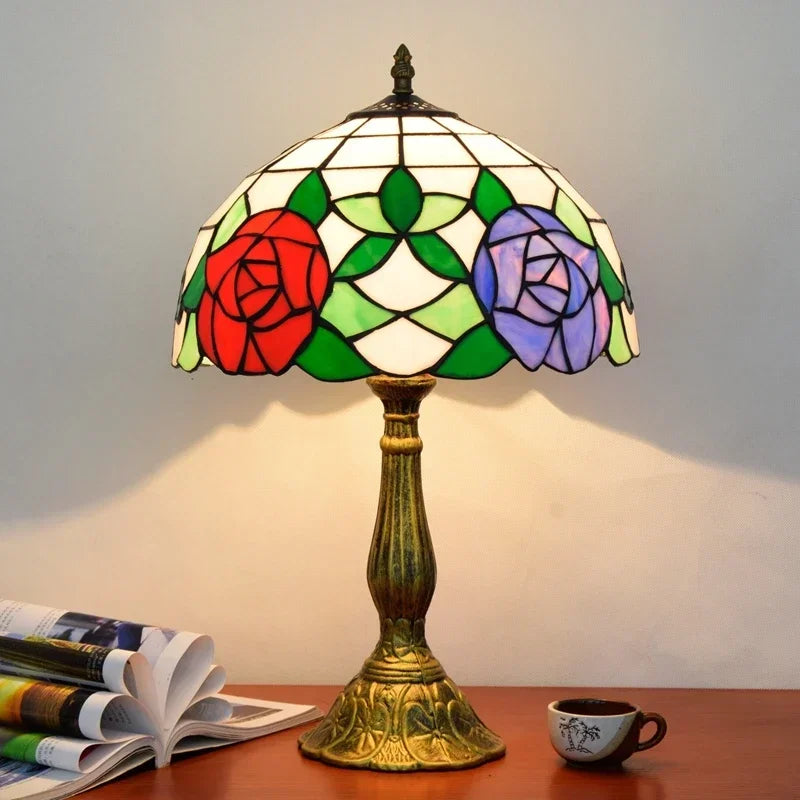 2025 Turkish Table Lamp Tiffany Stained Glass With Dragonflys Vintage Desk Lamp Bedroom Mediterranean Restaurant Home Deco Light