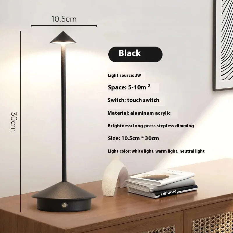Rechargeable Table Lamp Creative Dining Touch Led Hotel Bar Coffee Pina Pro Table Lamp Lampada Da Tavolo Decorative Desk Lamp
