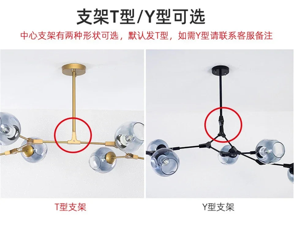 Modern Lustre Glass Chandelier LOFT LED Ceiling Lamp Pendant Lamp Living Dining Room Home Decor Hanging Lights Kitchen Fixtures