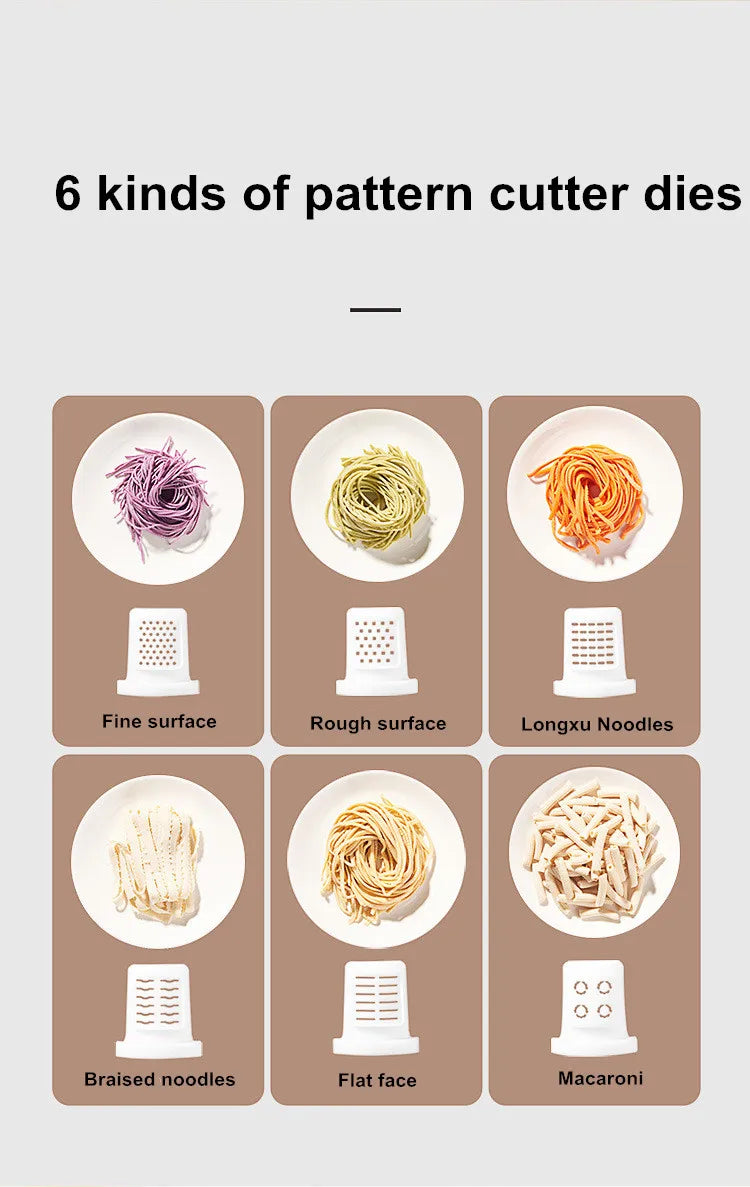 Automatic Pasta Maker Household Pasta Noodle Maker Dumpling Intelligent Noodle Making Machine Electric Dough Mixer 13 Molds