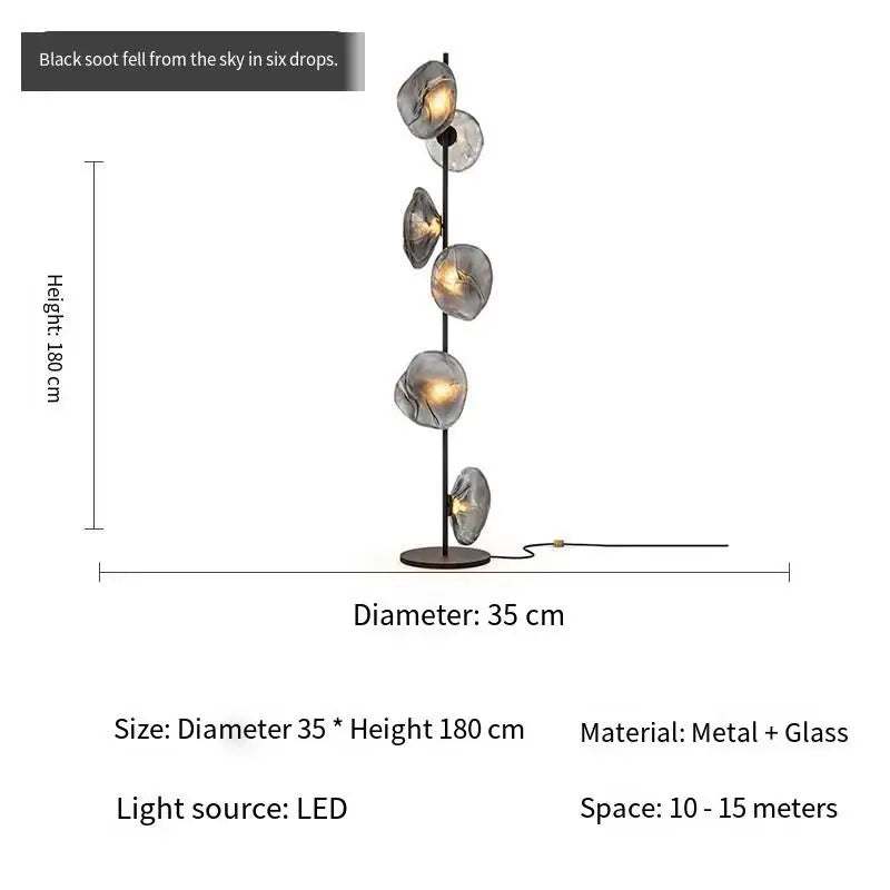 Italian Style Floor Lamp Light Luxury Living Room Bedroom Lava Glass Villa Nordic Minimalist Vertical Atmosphere Art Lamp 2025