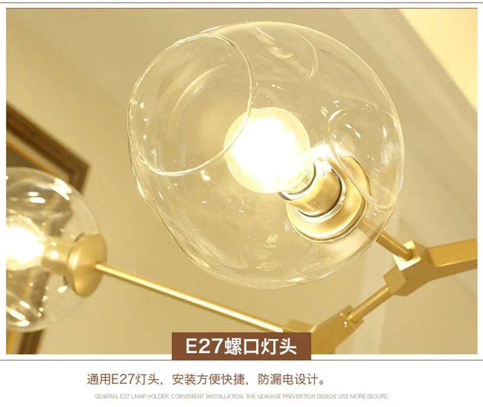 Modern Lustre Glass Chandelier LOFT LED Ceiling Lamp Pendant Lamp Living Dining Room Home Decor Hanging Lights Kitchen Fixtures