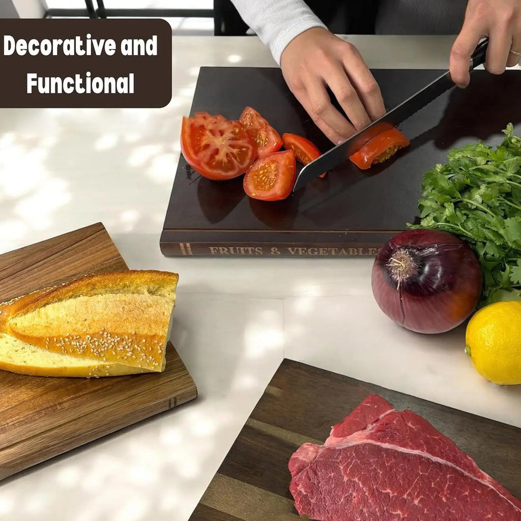 Cutting Boards for Kitchen 3 Pieces Book Shaped Thickened cutting Boards for Cheese Meat Vegetables Home Kitchen Supplies