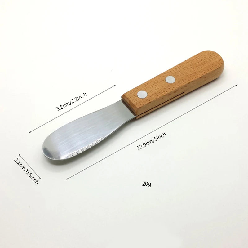 1Pcs Butter Spreader Knifes,Stainless Steel Sandwich Spreading Knifes with Wooden Handle for Kitchen,Jam Toast Cheese Spatula