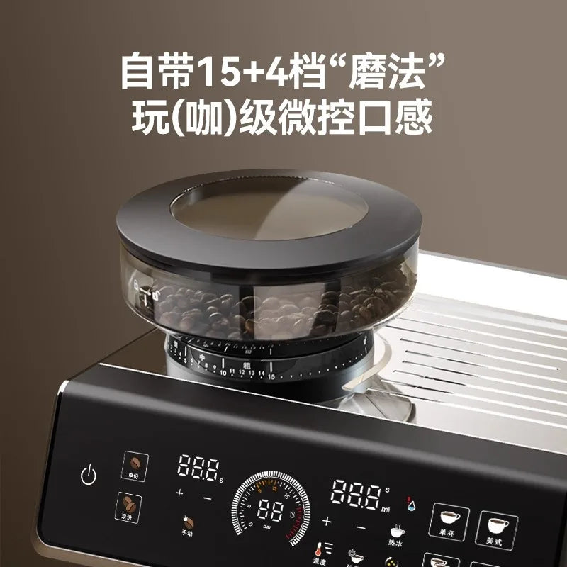 Professional Digital Electric Italian Espresso Coffee Maker with Grinder Brew System for Household Use Coffee Machine