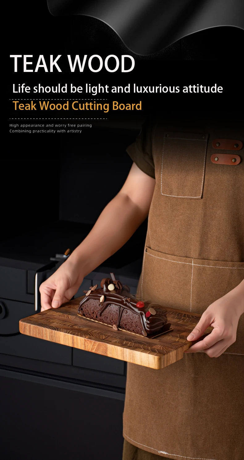 Large Size,High Quality Teak Wood Cutting Board:16.5*11.8 Inch/13.3*9.5 Inch,1 Inch Thick，Suitable For Christmas，Halloween