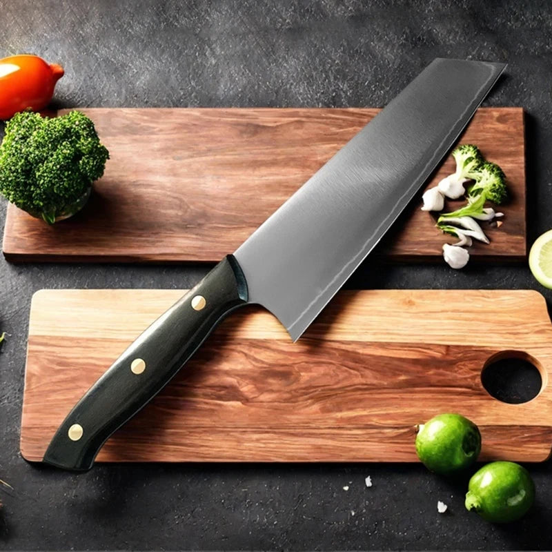 Professional Japanese Kiritsuke Knife Chef Meat Cleaver Slicing Sushi Triple Steel Kitchen Cooking Cutter