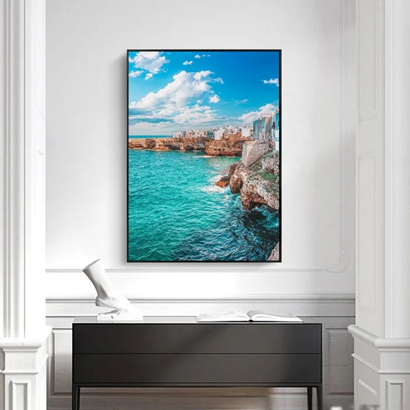 Colorful Italian Cityscape Canvas Print Poster Venice Milan Florence Naples Street View Art Vibrant Travel Wall Decor for Home