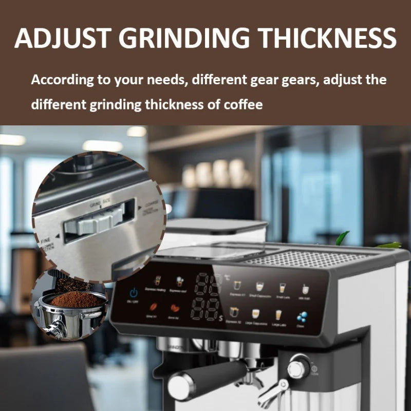 220V Fully Automatic Italian Coffee Machine With Grinding Function Espesso Coffee Maker Commercial Coffee Machine