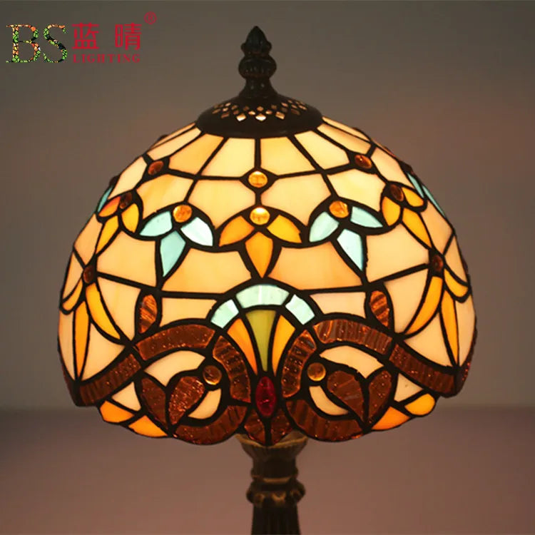 European Tiffany Table Lamp For Indoor Bedroom Bedside Retro Creative Restaurant Cafe Bar Study Table Lamp