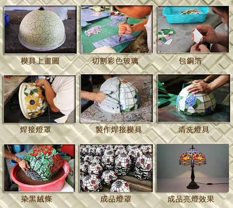 European Tiffany Table Lamp For Indoor Bedroom Bedside Retro Creative Restaurant Cafe Bar Study Table Lamp