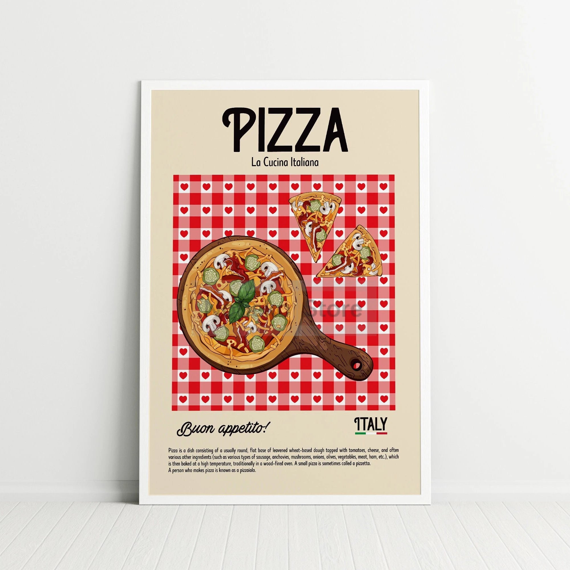 Retro Italian Food Posters Pizza Pasta Spaghetti Italy Prints Canvas Painting Wall Art Pictures Home Room Modern Kitchen Decor