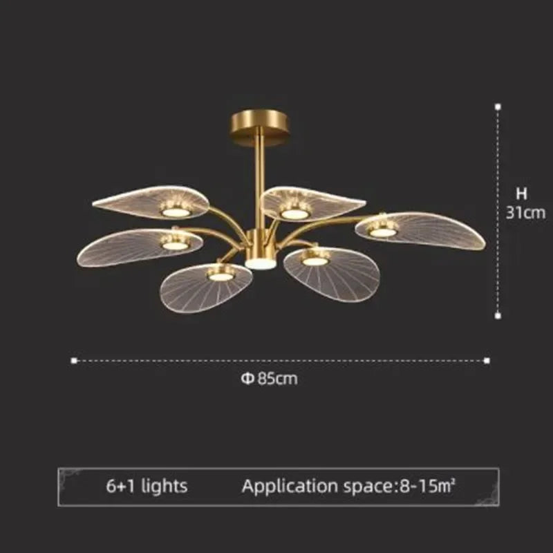 Nordic ceiling light luxury Design lotus lamp lustre gold arcylic hanging lights Decoration Dining Room island kitchen light