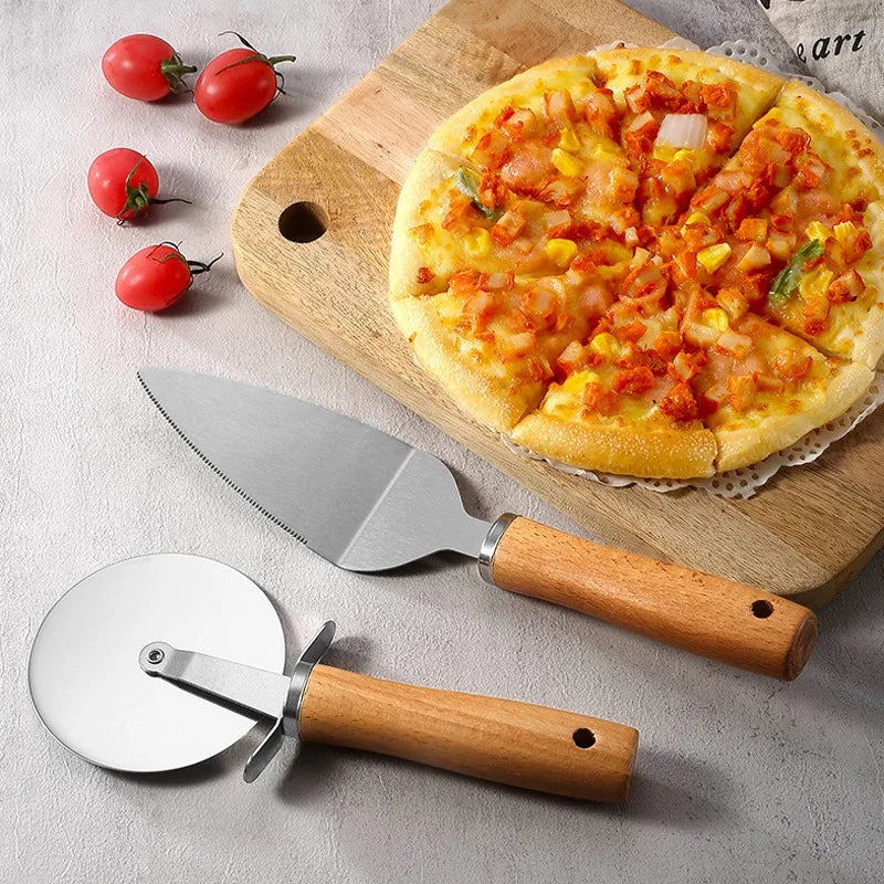 Pizza Oven Accessories Supplies Pizza Wheel Server Oven Brush Pizza Cutter Rocker Pizzas Peel Shovel for  Kitchen Outdoor Grill