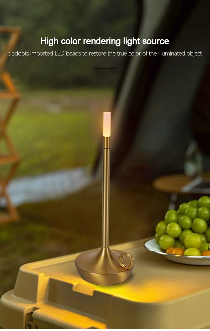 Candlelight Table Lamp LED Candle Charging Restaurant Bar Lamp Desktop Decoration Atmosphere Touch Night Light Led Desk Lamps