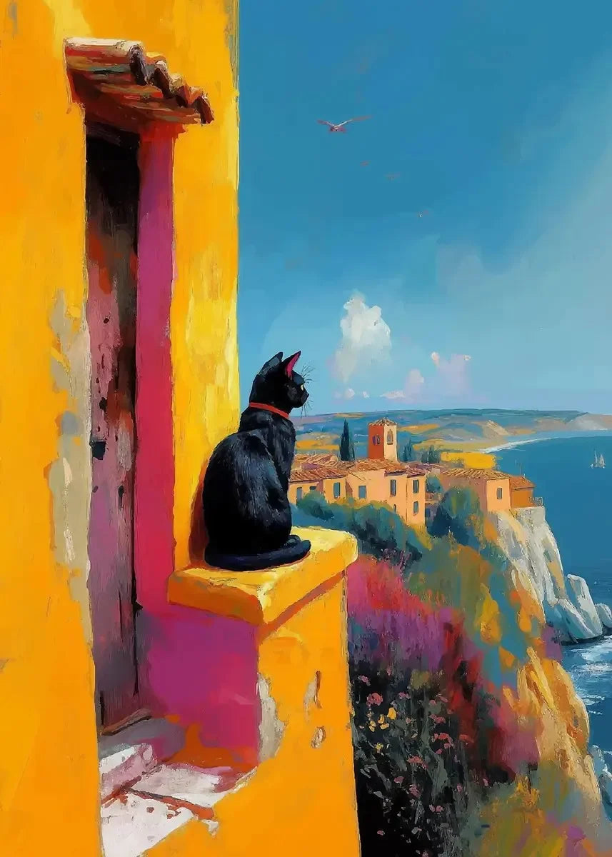 DIY Oil Painting By Numbers Kits Mediterranean Santorini Greece Village Paint with NumbersHome Decor, Wall Art Perfect Gift,