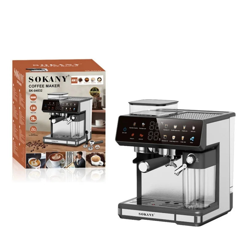 220V Fully Automatic Italian Coffee Machine With Grinding Function Espesso Coffee Maker Commercial Coffee Machine