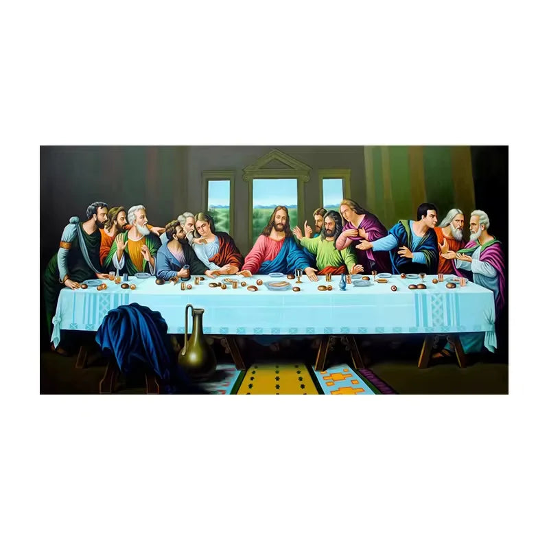 Famous Paintings Da Vinci's Last Supper Graffiti Art Poster and Prints Classical Canvas Painting Wall Art Picture Home Decor