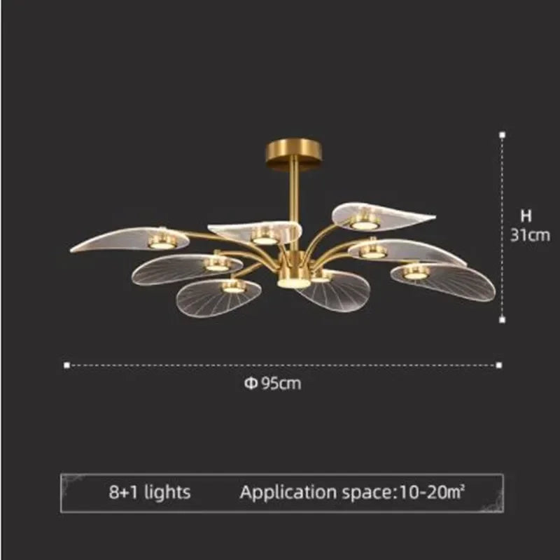 Nordic ceiling light luxury Design lotus lamp lustre gold arcylic hanging lights Decoration Dining Room island kitchen light