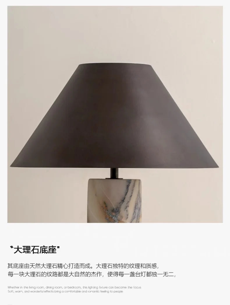 Italian Design Marble Stone Table Lamp LED E27 Minimalist Modern Desk Lights Home Decor Living/model Room Bedroom Study Cafe Bar